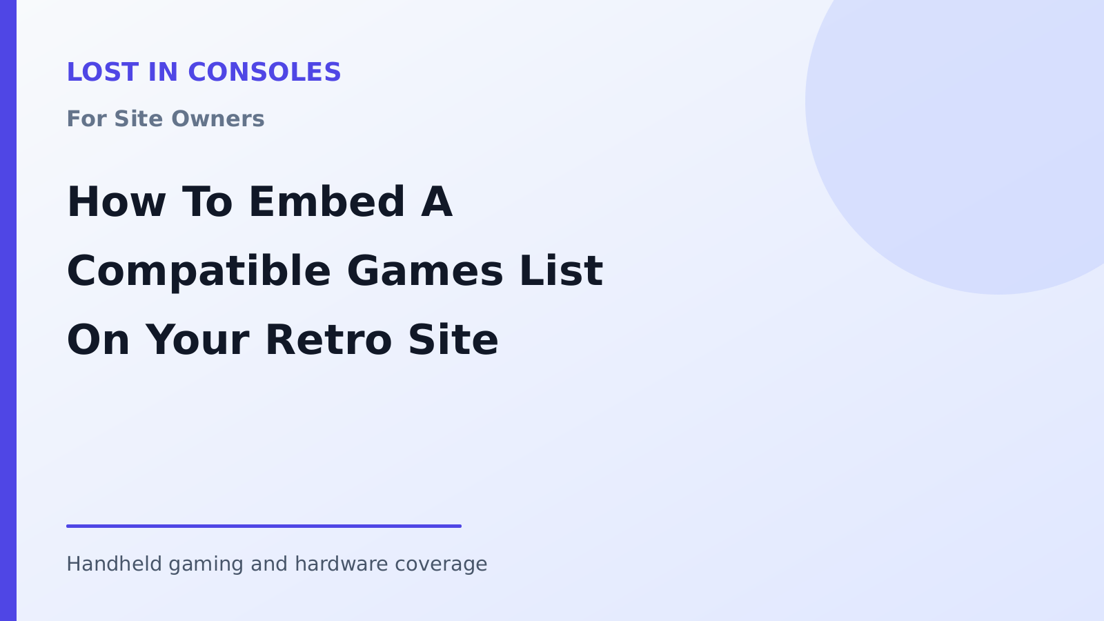 How To Embed A Compatible Games List On Your Retro Site
