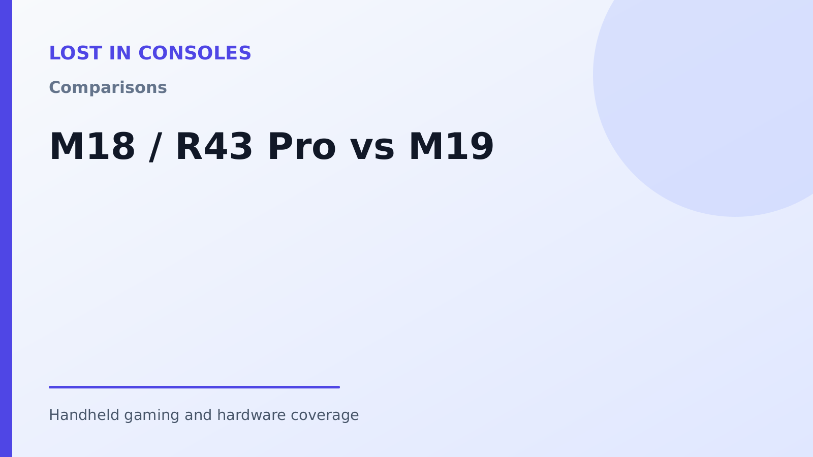 M18 / R43 Pro vs M19