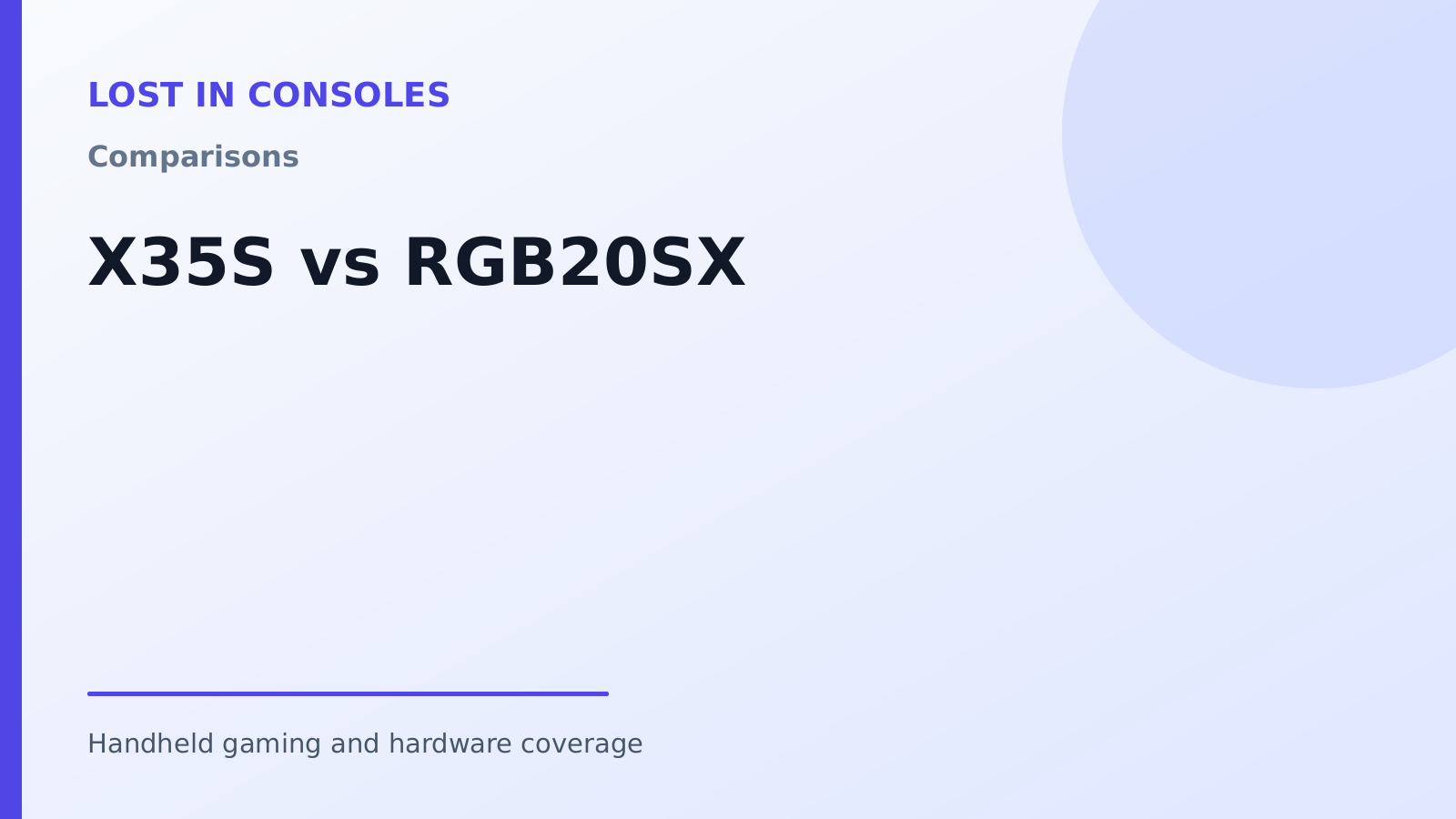 X35S vs RGB20SX
