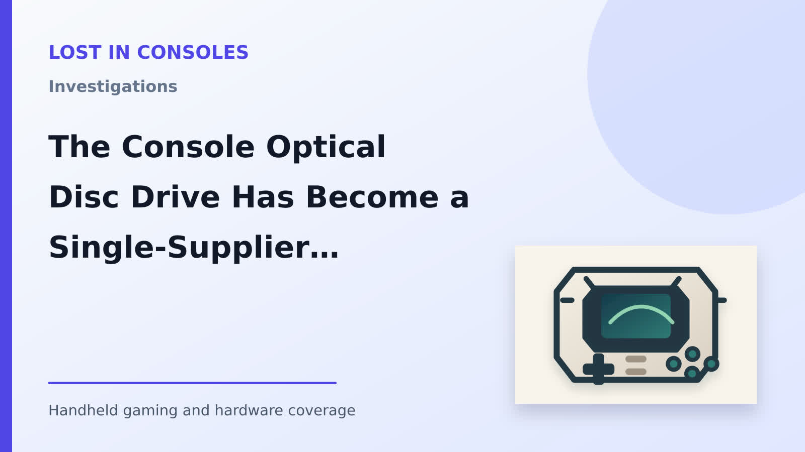 The Console Optical Disc Drive Has Become a Single-Supplier Component: the Exit Ledger Behind Xbox's Disc-to-Digital Pivot